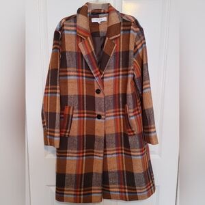 Multicolor Plaid Coat